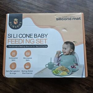 Silibabies 9pc Silicone Baby Feeding Set w/ Mat – New in Box